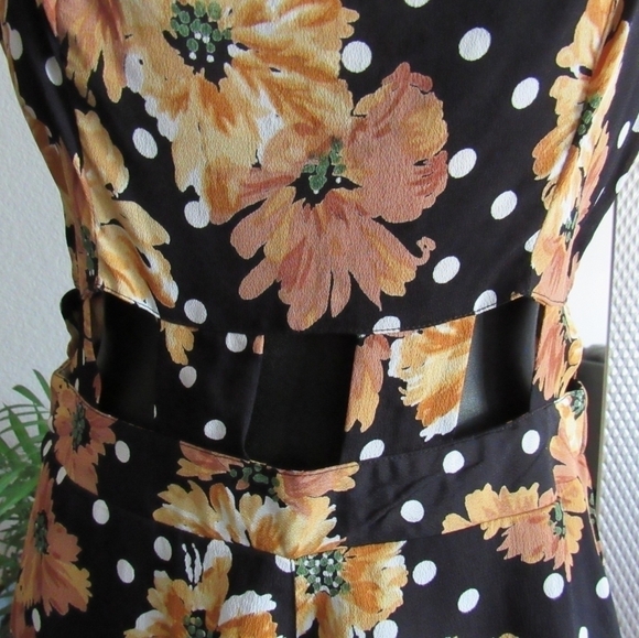Topshop Floral Polka Dot Cutout Romper - Picture 5 of 9